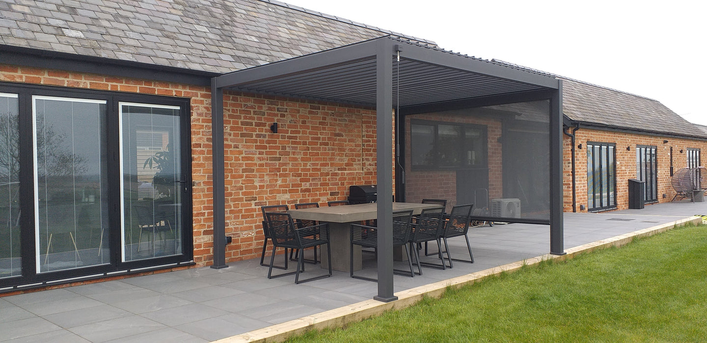 Nova Titan 3m x3m Square Aluminium Pergola New Model - Grey