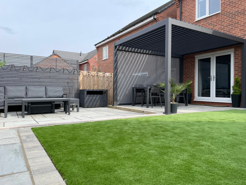 Nova Titan 3m x3m Square Aluminium Pergola New Model - Grey