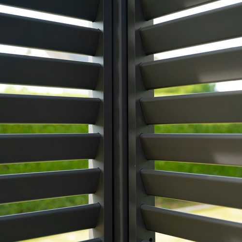 1m Aluminium Side Wall With Adjustable Louvres for 3m Titan Pergola - Grey