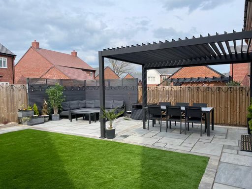 Blakesleys Aluminium Pergola 4x3m Free Standing - Grey - Assembly Available
