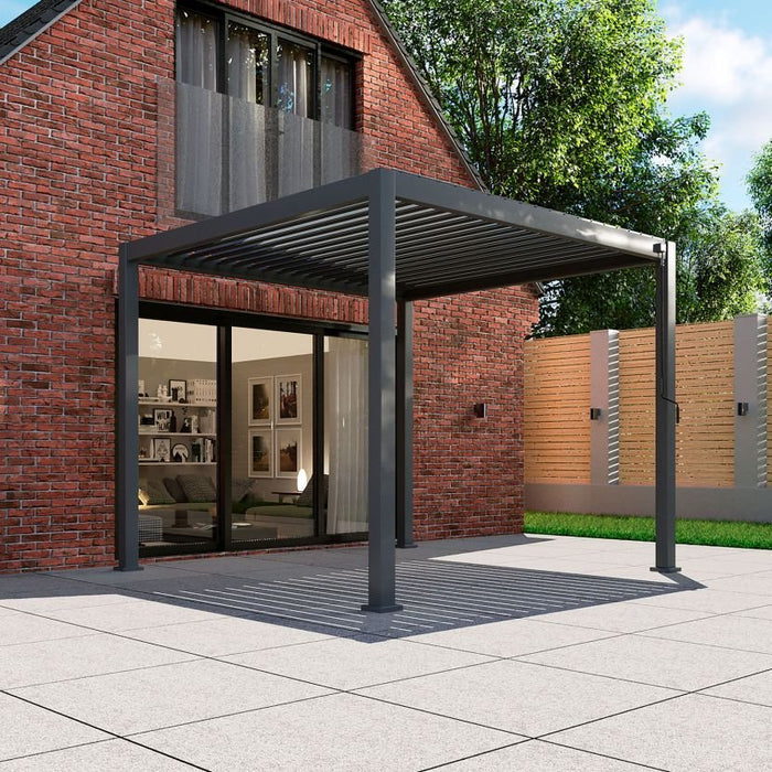 Nova Titan 3m x3m Square Aluminium Pergola New Model - Grey