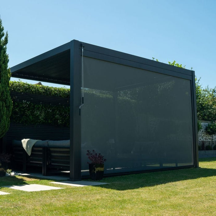 Pull Down Screen for 4m Pergolas in Grey
