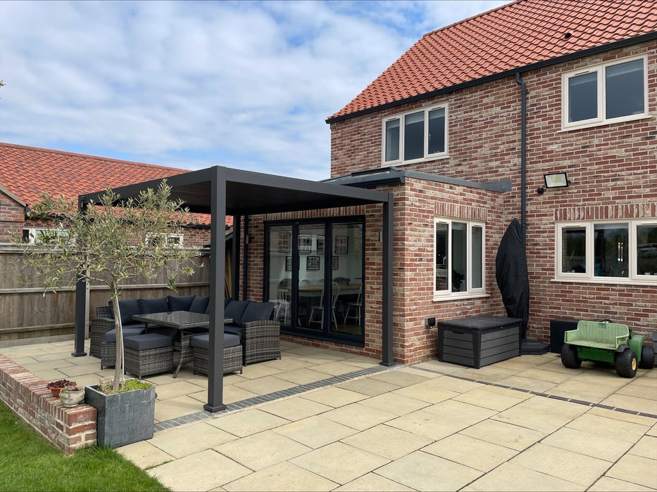 Blakesleys Aluminium Pergola 4x3m Free Standing - Grey - Assembly Available