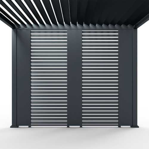 Aluminium Pergola 31cm Solid Side Wall Panel - Grey