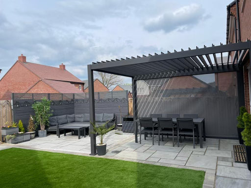 Nova Titan 3m x3m Square Aluminium Pergola New Model - Grey