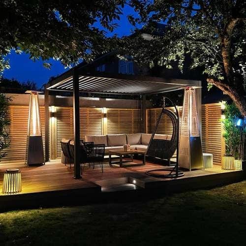Nova Titan Aluminium Pergola 4m x 3m  with Glass Sliding Doors - Grey