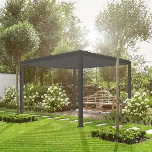 Nova Titan 3m x3m Square Aluminium Pergola New Model - Grey