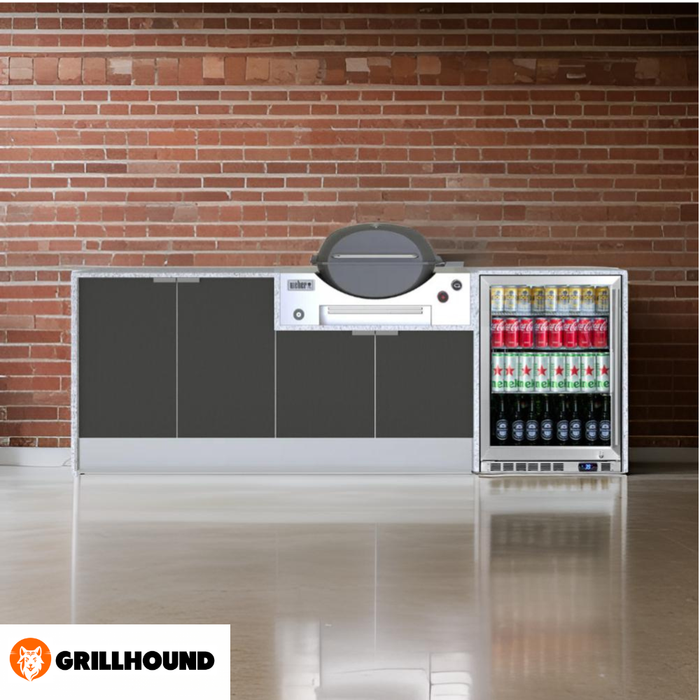 Grillhound Outdoor Kitchen Package to Suit Weber Family Q With Single Fridge - GW244