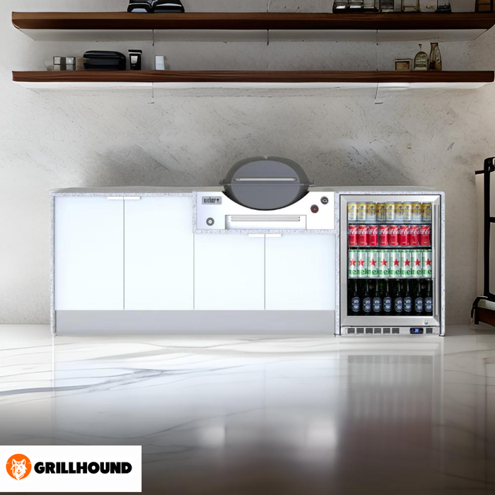 Grillhound Outdoor Kitchen Package to Suit Weber Family Q With Single Fridge - GW244