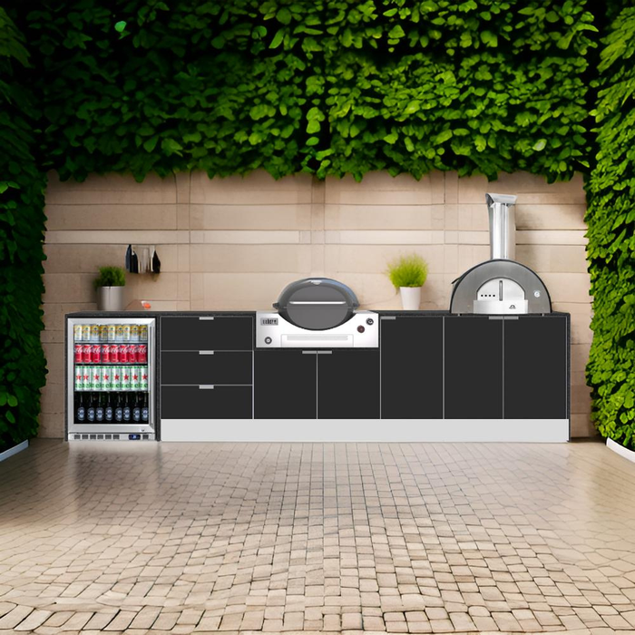 Grillhound Outdoor Kitchen Package to Suit Weber Family Q With Pizza Oven - GWP355