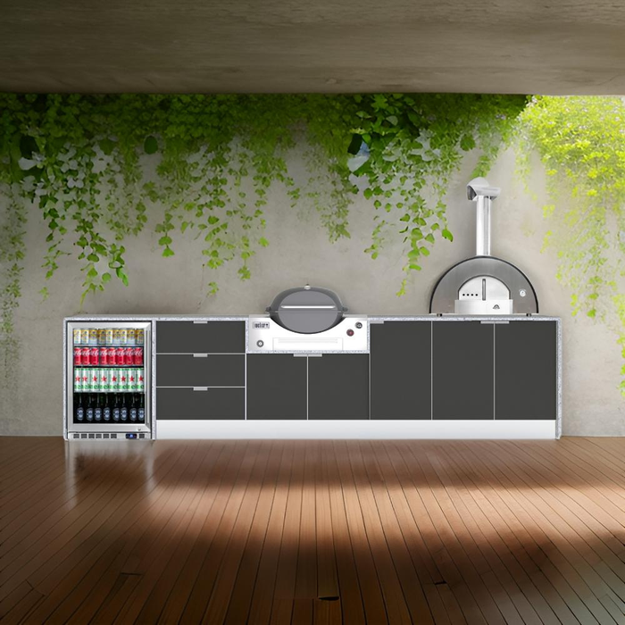 Grillhound Outdoor Kitchen Package to Suit Weber Family Q With Pizza Oven - GWP355