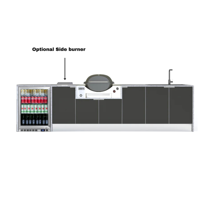 Grillhound Outdoor Kitchen Package to Suit Weber Family Q With Fridge & Sink - GW333