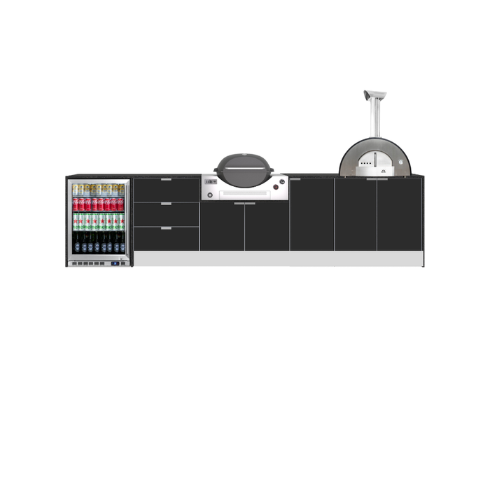 Grillhound Outdoor Kitchen Package to Suit Weber Family Q With Pizza Oven - GWP355