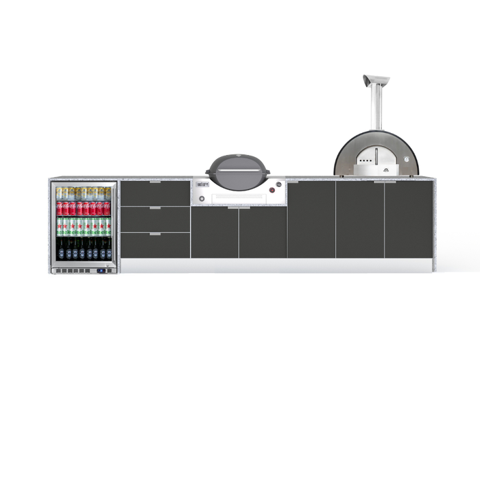 Grillhound Outdoor Kitchen Package to Suit Weber Family Q With Pizza Oven - GWP355