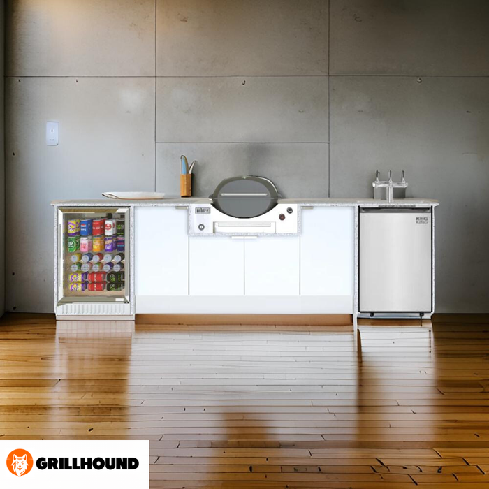 Grillhound Outdoor Kitchen to Suit Weber Family Q With Fridge Kegerator - GWKG309