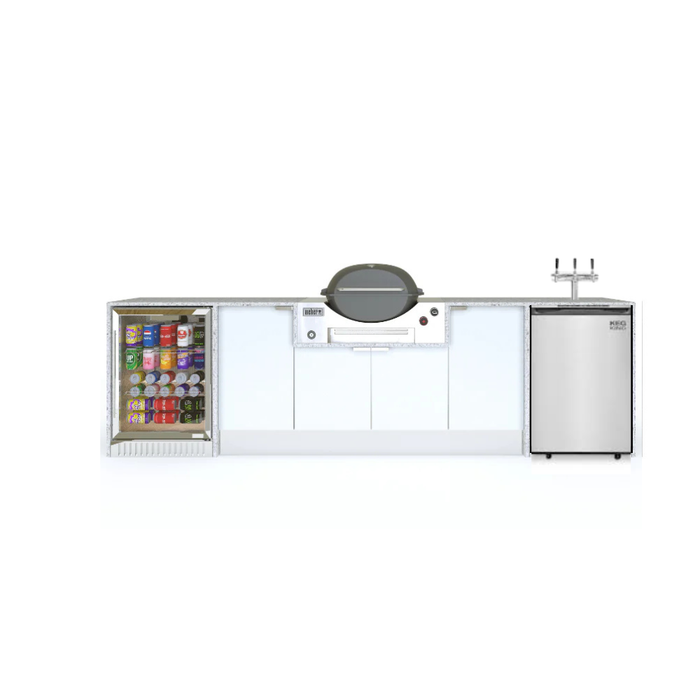 Grillhound Outdoor Kitchen to Suit Weber Family Q With Fridge Kegerator - GWKG309