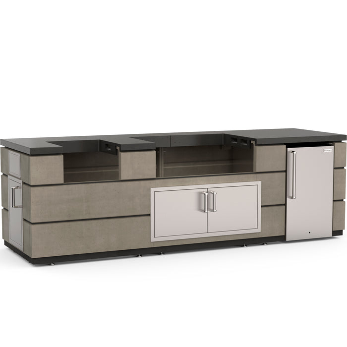 Fire Magic Contemporary Pre-Fab Island Bundle 35" x 115" - Smoke
