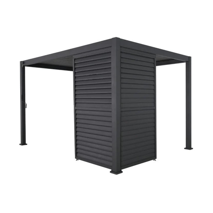 1.2m Aluminium Side Wall With Adjustable Louvres for 3.6 m Titan Pergola - Grey