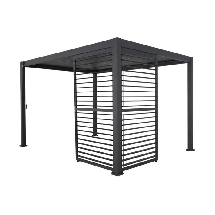 1.2m Aluminium Side Wall With Adjustable Louvres for 3.6 m Titan Pergola - Grey
