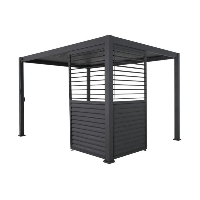 1.2m Aluminium Side Wall With Adjustable Louvres for 3.6 m Titan Pergola - Grey