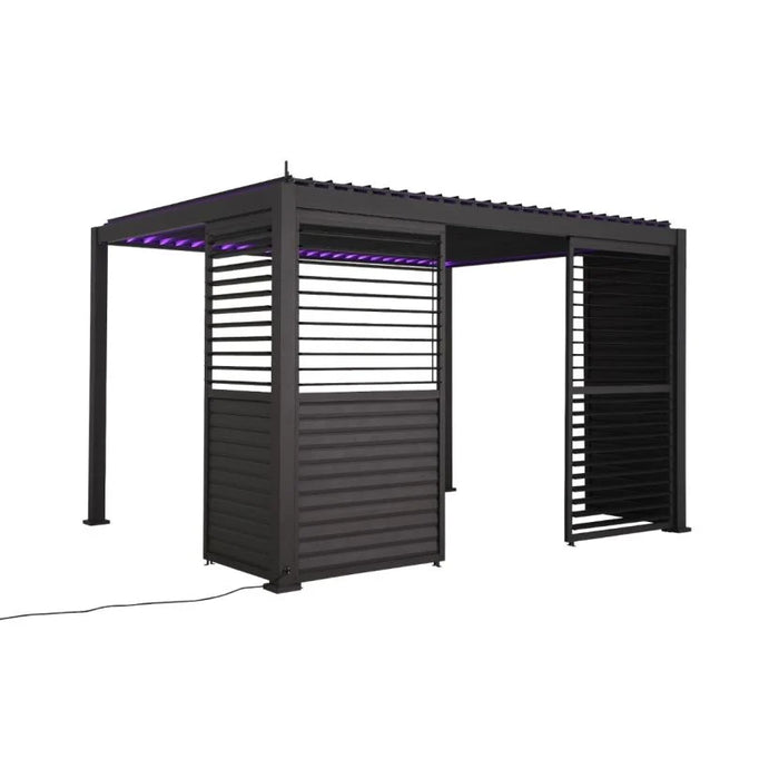 1.33m Aluminium Side Wall With Adjustable Louvres for 4m Titan Pergola - Grey