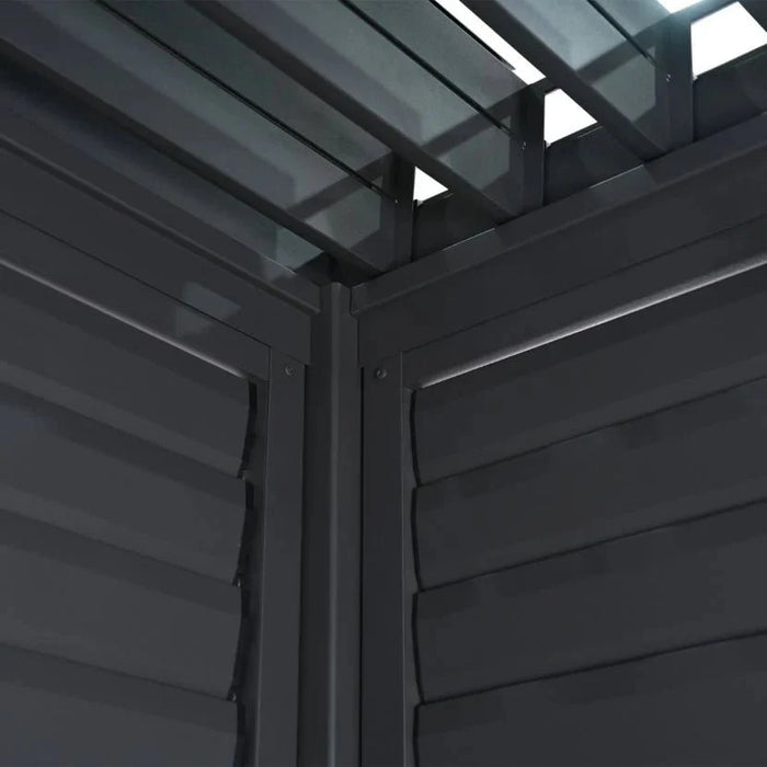 1.33m Aluminium Side Wall With Adjustable Louvres for 4m Titan Pergola - Grey