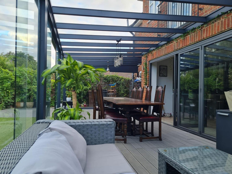Skyline Aluminium Glass Sun Room Veranda Black