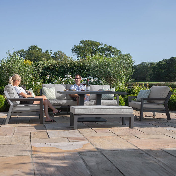 Maze - New York 3 Seat Sofa Aluminium Sofa Set with Rising Table - Dove Grey