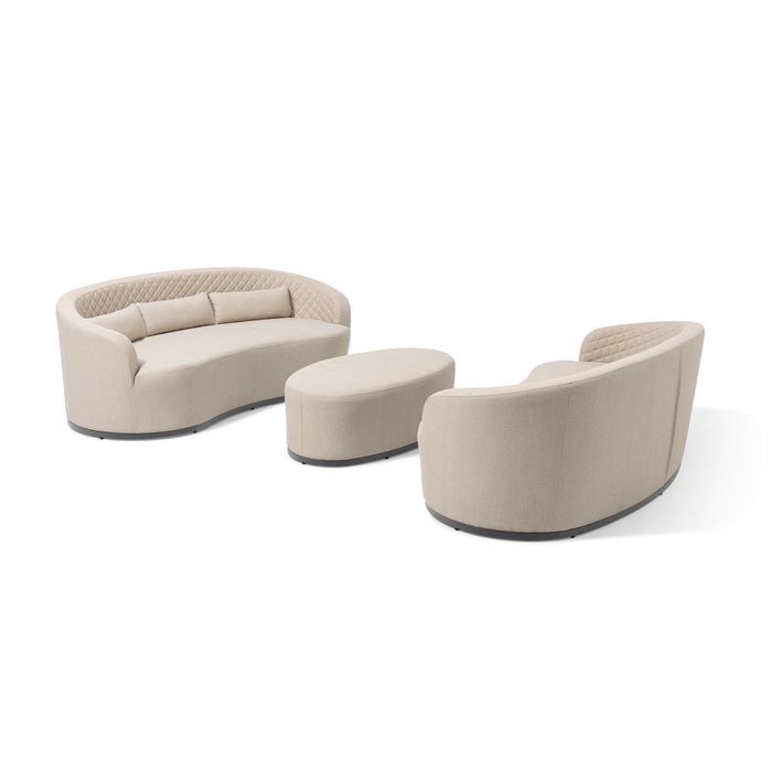 Maze - Ambition Curve 3 Seater Sofa Daybed with Footstool - Oatmeal