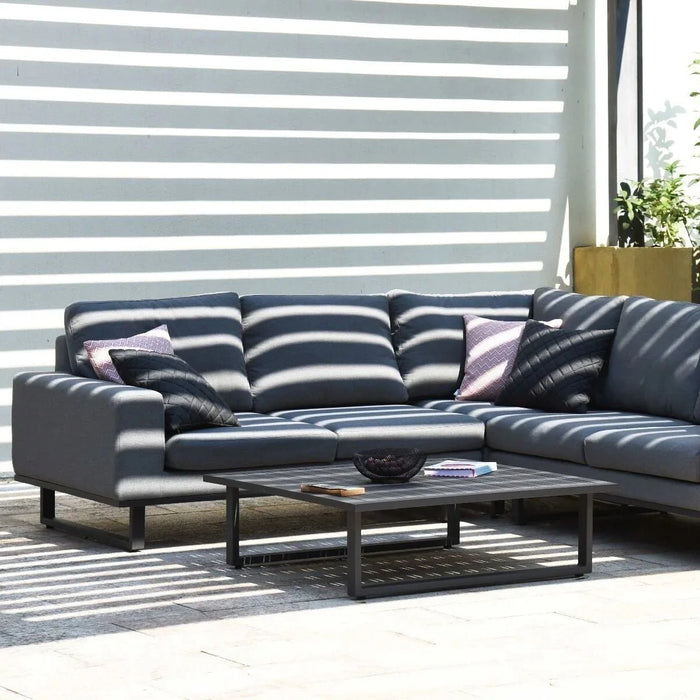 Maze - Outdoor Fabric Ethos Corner Group - Flanelle With Square Coffee Table