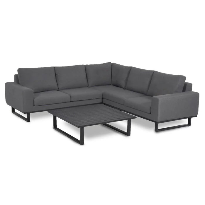 Maze - Outdoor Fabric Ethos Corner Group - Flanelle With Square Coffee Table