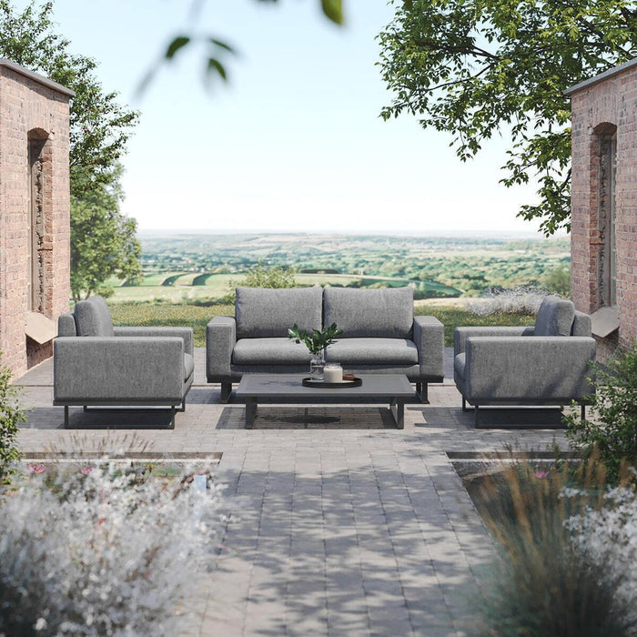 Maze - Outdoor Fabric Ethos 2 Seat Sofa Set - Flanelle with Square Coffee Table