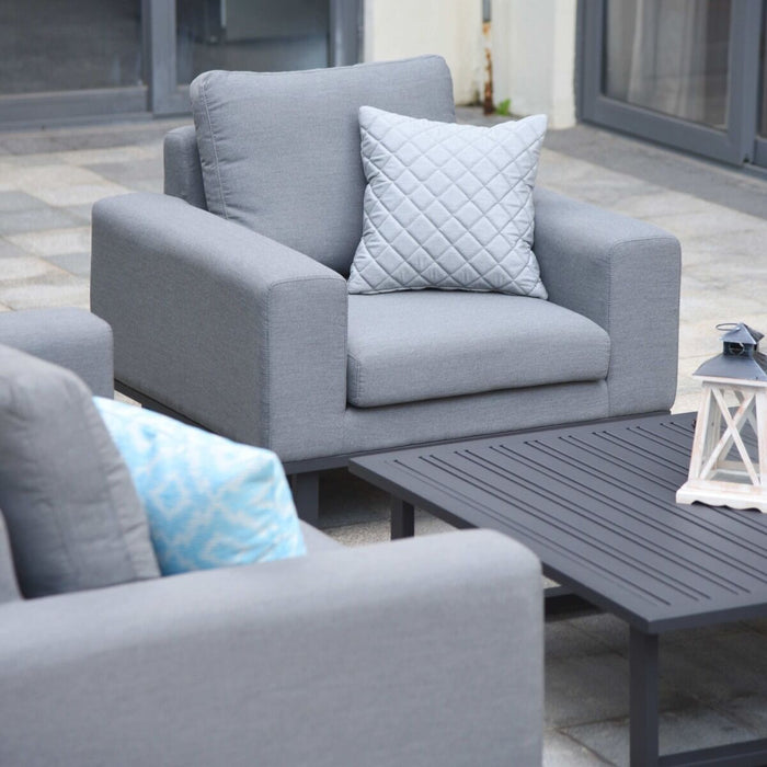 Maze - Outdoor Fabric Ethos 2 Seat Sofa Set - Flanelle with Square Coffee Table