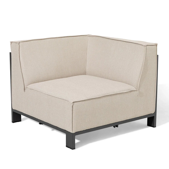 Maze - Outdoor Fabric Ibiza U Shape Sofa Set with Round Coffee Table & 3 Footstools - Oatmeal