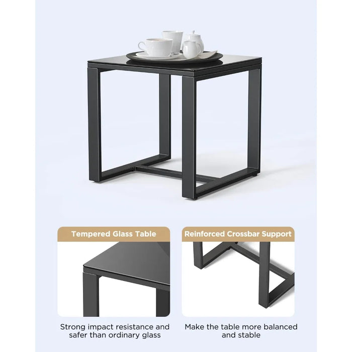 3 Pieces Patio Furniture Set Rocking Bistro Set Outdoor Rattan Conversation with Coffee Table for Garden Balcony Backyard Poolsi