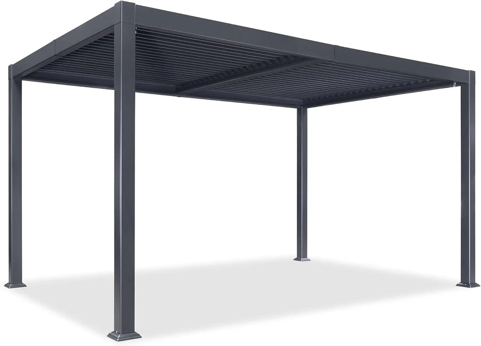 Purple Leaf Louvered Pergola 10' X 14' Outdoor Aluminum Pergola Modern Patio Pergola With Adjustable Roof For Deck Garden Yard