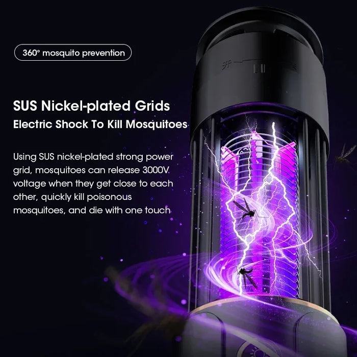 Rechargeable Mosquito Zapper Lamp for Patio, Bedroom & Camping