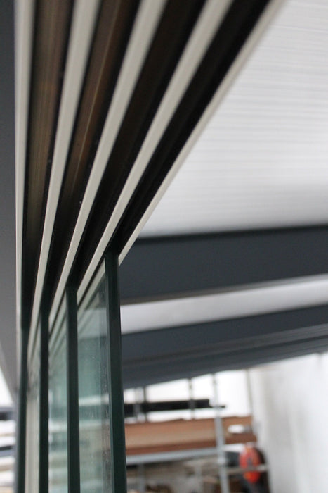 Nova Titan Aluminium Pergola 4m x 3m  optional Glass Sliding Doors - Grey